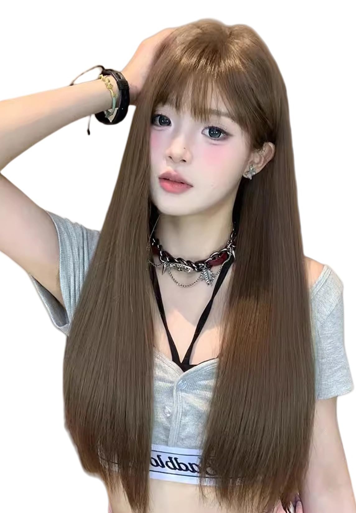 Amazon.co.jp: フルウィッグ かつら ぱっつん前髪 wig ストレート